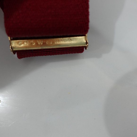 Suspender Mens Red Clip On X Back Adjustable Stretch Burgundy Wine WEST GERMANY - Picture 8 of 10